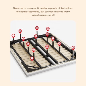 <span class=keywords><strong>Matelas</strong></span> d'usine en bois, lit de couchage, cadres de base avec tête de lit, cuir populaire moderne, hôtel, plate-forme rembourrée, lits en bois, cadre - Product Image 3