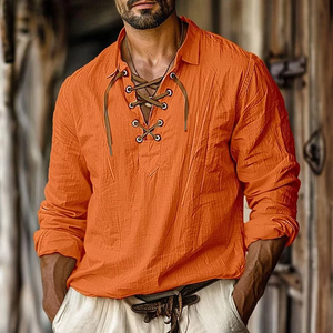 <span class=keywords><strong>Camicia</strong></span> da uomo alla moda Casual taglie forti in <span class=keywords><strong>lino</strong></span> con scollo a V nuova collezione transfrontaliera estiva - Product Image 2