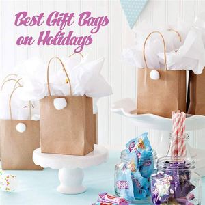 Medium White Kraft Paper Gift <b>Bags</b> for Restaurant to Go Take Out <b>Bags</b> - Product Image 3