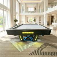 Table de billard SUNDAYS au design moderne, 9 pieds, 9 boules, avec surface en ardoise, pieds en fer, logo personnalisé, écologique, durable, pour la maison