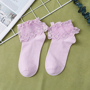 Colores princesa chica lindo dulce mujer señoras Vintage encaje volante volantes calcetines tobilleros - Product Image 5