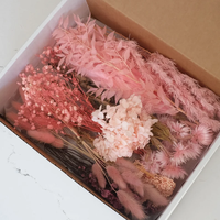 Boîte artisanale de fleurs roses, fleurs séchées DIY pour créer vos propres centres de table, kit artisanal de Noël, mariage bohème