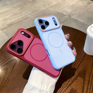 เคสกันกระแทกแบบด้าน Frosting Matte TPU+PC สำหรับ iPhone Air 16 15 14 13 12 17 Pro Max รองรับการชาร์จไร้สาย ป้องกันเลนส์แม่เหล็ก - Product Image 1