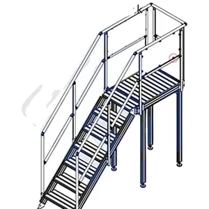 Su misura in acciaio al carbonio scala con corrimano su entrambi i lati struttura in acciaio inclinato scala con corrimano produttore forniture