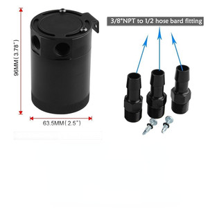 Universal Car Racing baffled nhôm 3-Port bắt dầu có thể Tank Reservoir separator - Product Image 3
