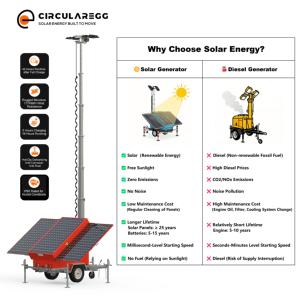 Torre de Luz LED Solar con Recubrimiento en Polvo IP65, 30 Horas de Duración de la Batería, 5 Años de Garantía para Festivales de Música y Conciertos - Product Image 2