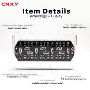 Bloc de bornes de test en bakélite anti-feu pour test énergétique, compteur <span class=keywords><strong>électrique</strong></span>, boîtier de bornes <span class=keywords><strong>triphasé</strong></span> quatre fils - Product Image 3