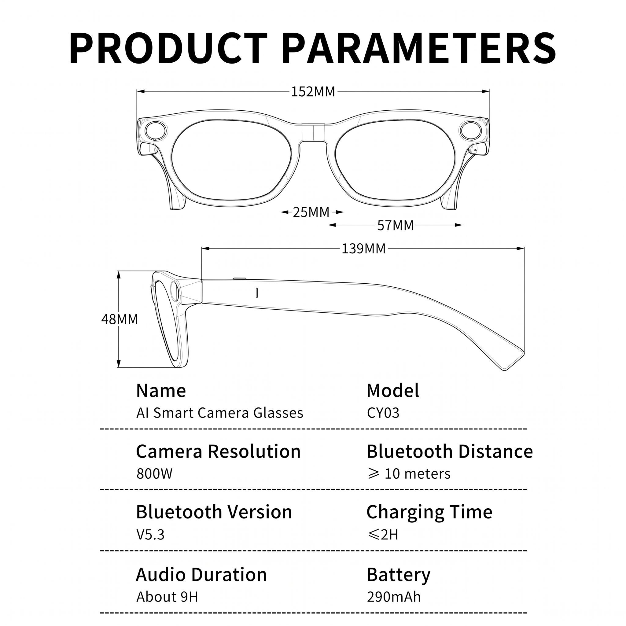 AI Camera Smart Glasses with 8MP Photo Video Capture Voice Control Real Time Translation Touch Smart Glasses OEM ODM Factory · image 6
