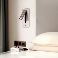 Lampe de chevet moderne et légère, lampe murale LED intégrée, rotative, petite lampe de chevet pour chambre d'hôtel, lampe de nuit, lampe spot