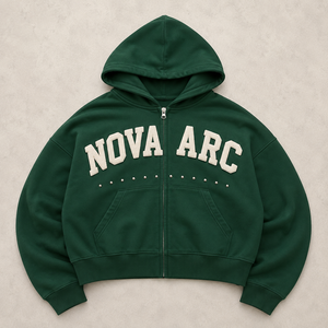 Custom Full Zip Hoodie Vintage Streetwear Heavyweight Cotton Oversized Boxy Logo Print Design Men Hoodie - Product Image 1