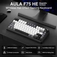 Clavier Aula F75HE à interrupteurs magnétiques à effet Hall, déclenchement rapide, taux de polling 8 kHz, 0,01 mm RT, sans fil, 75 % TKL, personnalisable