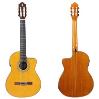 Gitar Klasik 39" 6 Senar Feramengo Kuning Kayu Cemara Cina dengan Lampu Belakang Cypress