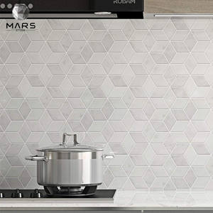 Azulejo de mosaico hexagonal de diamante con rombos en 3D, azulejo de mármol blanco de doble ilusión, <span class=keywords><strong>2x3</strong></span> - Product Image 6