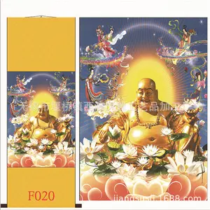 דיוקן מגל maitreya השמח ציור משי גדול בד הבטן תיק צוחק buddha תלוי