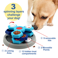 Plateau d'alimentation rotatif interactif pour animaux de compagnie en PP non toxique, conception anti-étouffement et anti-ballonnements, pour une alimentation lente - Vente en gros