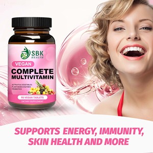 Multivitamines végétaliennes complètes HEALTH, 90 comprimés, soutien immunitaire, complément alimentaire, vente chaude - Product Image 5