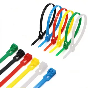 6 Inch 150x7.2mm Reusable Plastic Nylon Cable Ties Computer Wire Loop Tie 100pcs Releasable Black Zip Tie