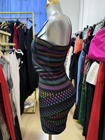 GX2312 Robe courte de soirée sexy pour femmes, vêtements de boutique de qualité supérieure, sans manches, couleur unique, patchwork, robe de fête
