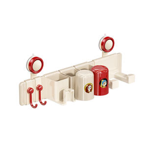 Support de brosse à dents à ventouse Dopamine avec support pour sèche-cheveux et rangement pour tasses, pour salle de bain, sans perçage, design peu encombrant - Product Image 4