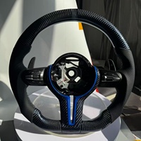 Volant en fibre de carbone pour BMW F36 F30 F10 F15 F20 F22 F25 F32 M3 M5 E46 E60 E70 E90 E91 Cuir blanc M Sport