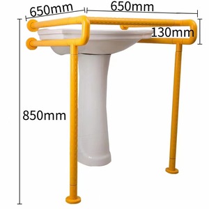 Barres d'appui pour lavabo Wankang 650mmx850mm, antidérapantes, pour la sécurité dans la salle de bain, pour personnes handicapées et âgées - Product Image 1