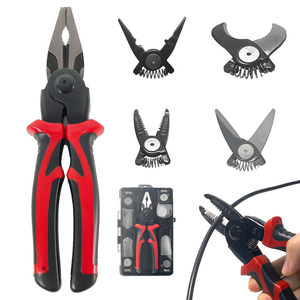 Kit d'outils de réparation de réseau avec pinces coupantes à manche en plastique, coupe-fils en acier et pinces à bec long - Product Image 1