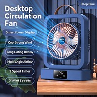 Ventilateur de circulation d'air portable rechargeable pour bureau, rotation à 360°, affichage numérique de la puissance, petit ventilateur de table pour la maison, le bureau et l'extérieur