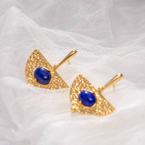 Conjunto de Joyería Fina, Oro Vermeil de 18k, Lapislázuli, Plata de Ley 925, Perlas de Agua Dulce, Aros Iris, Pendientes, Anillos, Pulsera - Product Image 4