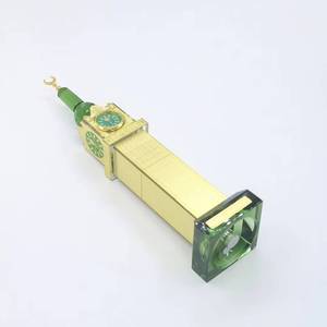 Reloj de Cristal Hecho a Mano de Alta Gama con Diseño de Torre de Reloj Saudí, Regalo Religioso Musulmán, Funciona con Batería, para Uso en Interiores, Duradero, Pequeño/Grande - Product Image 1