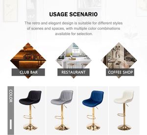 Tabourets <span class=keywords><strong>de</strong></span> <span class=keywords><strong>bar</strong></span> modernes et bon marché, rembourrés, minimalistes, pivotants et réglables, avec pieds dorés, pour <span class=keywords><strong>bar</strong></span>, cuisine, salle à manger, café, club, maison - Product Image 5