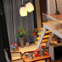 Mainan edukasi HOYE kerajinan kualitas tinggi Kit rumah boneka Mini 3D miniatur rumah 3D Model Puzzle rumah