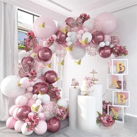 Kit d'arche de guirlande de ballons en latex rose écologique en gros pour Halloween, baby shower, anniversaire, fête de mariage