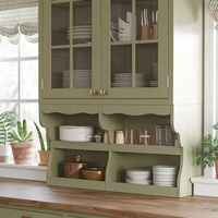 Ensemble d'armoires de cuisine modulaires écologiques de style français classique vert Senger Custom France Style avec portes à panneaux surélevés pour projet de villa