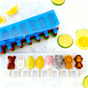 Moule à sucettes glacées en silicone, <span class=keywords><strong>bac</strong></span> à glaçons en silicone, bâtonnets glacés DIY, moules à glaçons et sucettes glacées faits maison pour usage domestique - Product Image 3