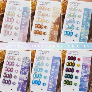 High Quality 15ml Sparkling 5-color Cat's Eye Gel Nail Polish, Specially Designed for Nail Salons, Supplier of Nail Polish Glue - Product Image 2