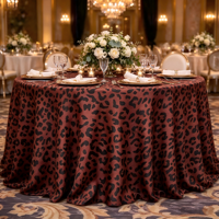 Nappe ronde à imprimé léopard multi-tons, couverture de table à pois animaliers pour salle de banquet, fête, hôtel et service traiteur