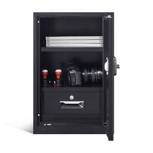 Coffre-fort à code d'empreintes digitales fixable de petite taille en acier noir vente en gros - Product Image 3