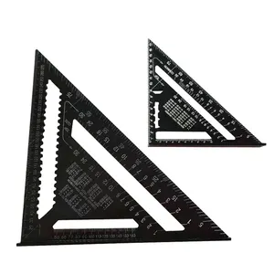 7/ 12 Inch Metric Aluminum Profile Black Triangle Plate 90 Degree 45 Degree Triangle Ruler