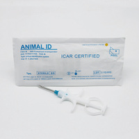 Seringue injecteur de microchip en bio-verre 1,25*7mm pour animaux de compagnie, étiquette implantable en verre pour usage vétérinaire