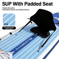 Planche de SUP gonflable bleu clair avec motif cheval du zodiaque chinois, siège amovible, planche de paddle portable pour adultes