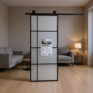Porte coulissante en verre dépoli ESG en aluminium noir 29,9x80,7 Design moderne intérieur - Product Image 2