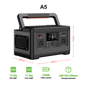 Alimentation électrique de stockage d'énergie extérieure haute puissance 500W A5, pêche, camping, batterie de secours, charge solaire - Product Image 3