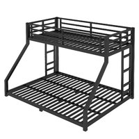 Lit superposé en métal Twin XL sur Queen avec 2 échelles latérales, gain de place, réduction du bruit, conception sécurisée, ODM/OEM disponible