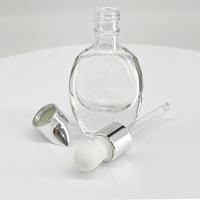 Hengjian 15ml 30ml 50ml Rosa Grün Bernstein Hautpflege-Serum Glasflasche für Ätherische Öle Silber Roségold Tropfer