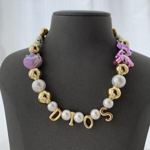 BD-L3617 אמייל יפהפה שרשראות שרשראות אלוקים דתיים שרשרת פנינים של מים מתוקים - Product Image 5