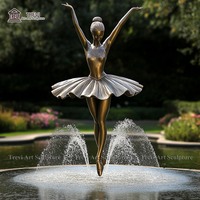 Statue en métal de jardin extérieur Fontaine Bronze Ballet Danse Fille Sculpture Fontaine