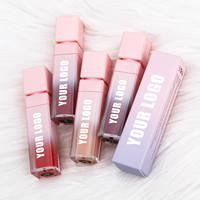 Conteneurs d'emballage de brillant à lèvres rose végétalien avec logo personnalisé brillant à pigment clair brillant à lèvres vendeur de brillant à lèvres de marque privée