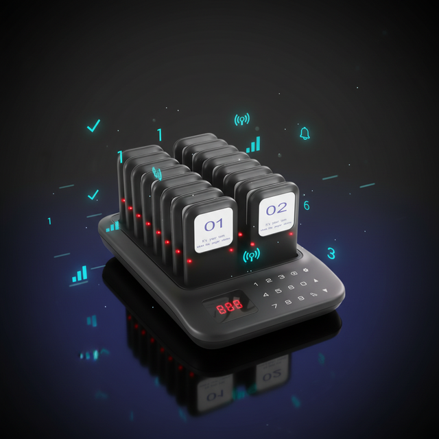 Lida Wireless Restaurant Pager Set Customer Calling Device with 300m Range 16-Piece for Bar Hospital & Clinic Waiting Rooms