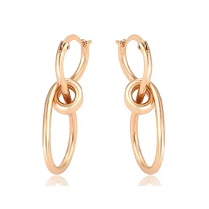 98785 C205114 xuping fashion simple design gold plated women chain link earring