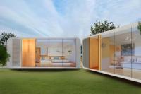 Maisons préfabriquées mini populaires et économiques de 20 pieds, concept capsule Apple Cabin avec ensemble complet d'armoires de cuisine intégrées, pour bureau ou habitation